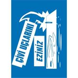 İzmir Serifgari Çivi Uçlarını Eziniz 2.6 mm PVC Uyarı Levhası 17,5 x 25 cm