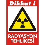 İzmir Serifgari Dikkat Radrasyon Tehlikesi 2.6 mm PVC Uyarı Levhası 25 x 35 cm