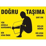 İzmir Serifgari Doğru Taşıma Galvaniz Uyarı Levhası 17,5 x 25 cm