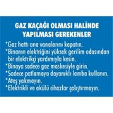 İzmir Serifgari Gaz Kaçağı Olması Halinde Yapılması Gerekenler (....) 2.6 mm PVC Uyarı Levhası 17,5 x 25 cm