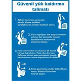 İzmir Serifgari Güvenli Yük Kaldırma Talimatı 2.6 mm PVC Uyarı Levhası 17,5 x 25 cm