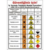 İzmir Serifgari Güvenliğiniz İçin İş Yerinde Tehlikeli Madde İşaretleri (...) Galvaniz Uyarı Levhası 35 x 50 cm