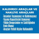 İzmir Serifgari Kaldırıcı Araçlar Ve Nakliye Araçları (Talimatı) 2.6 mm PVC Uyarı Levhası 25 x 35 cm