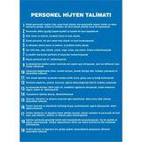 İzmir Serifgari Personel Hijyen Talimatı Galvaniz Uyarı Levhası 35 x 50 cm
