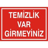 İzmir Serifgari Temizlik Var Girmeyiniz Galvaniz Uyarı Levhası 25 x 35 cm