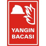 İzmir Serifgari Yangın Bacası 2.6 mm PVC Uyarı Levhası 17,5 x 25 cm