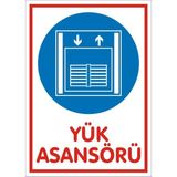 İzmir Serifgari Yük Asansörü Galvaniz Uyarı Levhası 17,5 x 25 cm