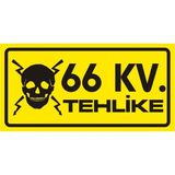 İzmir Serigrafi 66 Kv Tehlike 2.6 mm PVC Uyarı Levhası 17 x 35 cm