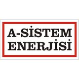 İzmir Serigrafi A- Sistem Enerjisi Galvaniz Uyarı Levhası 17 x 35 cm