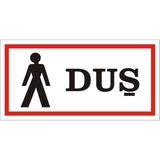 İzmir Serigrafi Duş (Bay) Galvaniz Uyarı Levhası 17 x 35 cm