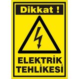 İzmir Serigrafi Elektrik Tehlikesi Galvaniz Uyarı Levhası 25 x 35 cm