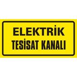 İzmir Serigrafi Elektrik Tesisat Kanalı 2.6 mm PVC Uyarı Levhası 17 x 35 cm
