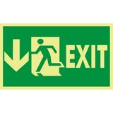 İzmir Serigrafi Fotolümen Exit (Sol Aşağı) 2.6 mm PVC Uyarı Levhası 15 x 30 cm
