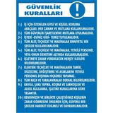 İzmir Serigrafi Güvenlik Kuralları Galvaniz Uyarı Levhası 17,5 x 25 cm