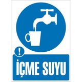 İzmir Serigrafi İçme Suyu 2.6 mm PVC Uyarı Levhası 17,5 x 25 cm