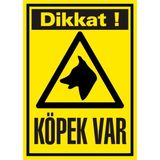 İzmir Serigrafi Köpek Var Galvaniz Uyarı Levhası 17.5x25 cm Köpek Uyarı Levhası