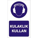 İzmir Serigrafi Kulaklık Kullan (Kendinden Yapışkanlı Etiket) 15 x 25 cm