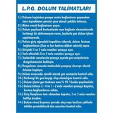 İzmir Serigrafi LPG Dolum Talimatları Galvaniz Uyarı Levhası 17,5 x 25 cm