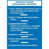 İzmir Serigrafi Oksijen Tüpü Çalıştırma Talimatı Galvaniz Uyarı Levhası 17,5 x 25 cm