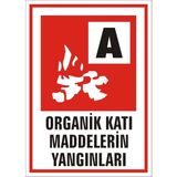 İzmir Serigrafi Organik Katı Maddelerin Yangınları Galvaniz Uyarı Levhası 25 x 35 cm