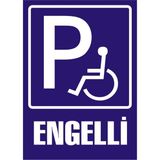 İzmir Serigrafi (Park) Engelli Galvaniz Uyarı Levhası 17,5 x 25 cm