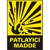 İzmir Serigrafi Patlayıcı Madde Galvaniz Uyarı Levhası 25 x 35 cm