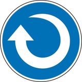 İZMİR SERİGRAFİ Sağa Çevirerek Aç 30 cm Çap 2.6 mm PVC Uyarı Levhası