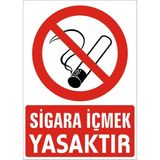İzmir Serigrafi Sigara Içmek Yasaktır Galvaniz Uyarı Levhası 35 x 50 cm
