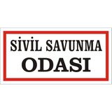 İzmir Serigrafi Sivil Savunma Odası Galvaniz Uyarı Levhası 17 x 35 cm