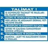 İzmir Serigrafi Talimat Galvaniz Uyarı Levhası 17,5 x 25 cm