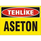 İzmir Serigrafi Tehlike Aseton 2.6 mm PVC Uyarı Levhası 17,5 x 25 cm