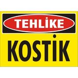 İzmir Serigrafi Tehlike Kostik Galvaniz Uyarı Levhası 35 x 50 cm