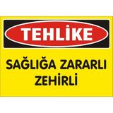 İzmir Serigrafi Tehlike Sağlığa Zararlı Tehlikeli 2.6 mm PVC Uyarı Levhası 35 x 50 cm