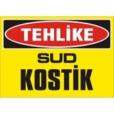 İzmir Serigrafi Tehlike Sud Kostik Galvaniz Uyarı Levhası 25 x 35 cm
