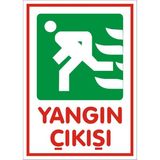 İzmir Serigrafi Yangın Çıkışı sol 2.6 mm PVC Uyarı Levhası 35 x 50 cm