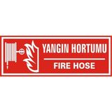 İzmir Serigrafi Yangın Hortumu / Fire Hose 2.6 mm PVC Uyarı Levhası 17 x 35 cm