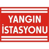 İzmir Serigrafi Yangın İstasyonu Galvaniz Uyarı Levhası 17,5 x 25 cm
