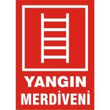 İzmir Serigrafi Yangın Merdiveni Galvaniz Uyarı Levhası 35 x 50 cm