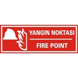 İzmir Serigrafi Yangın Noktası / Fire Point 2.6 mm PVC Uyarı Levhası 17 x 35 cm