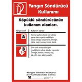 İzmir Serigrafi Yangın Söndürücü Kullanımı Köpüklü Söndürücünün Kullanım Alanları 2.6 mm PVC Uyarı Levhası 25 x 35 cm
