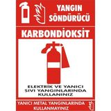 İzmir Serigrafi Yangın Söndürücüsü Karbondioksit Elektrik ve Yanıcı Sıvı Yangınlarında Kullanınız (Kendinden Yapışkanlı Etiket) 35 x 50 cm