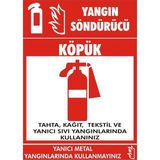 İzmir Serigrafi Yangın Söndürücüsü Köpük Tahta, Kağıt ve Tekstil ve Yanıcı Sıvı Yangınlarında Kullanınız (Kendinden Yapışkanlı Etiket) 35 x 50 cm