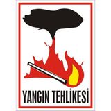 İzmir Serigrafi Yangın Tehlikesi Galvaniz Uyarı Levhası 25 x 35 cm