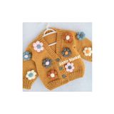 İzmirblanket El Örgüsü Papatyalı Bebek Crop Hırka