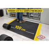 İzole Halı Yalıtkan Paspas 5 Mm 40 Kv Tse Belgeli Siyah Sarı Şeritli Siyah Renk Elektrik Pano Önü Paspas