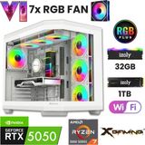 İzoly Ada-White Ryzen 5 5500 32GB 1TB M.2 NVME RTX 5050 8GB Oyuncu Oem Seti - Beyaz