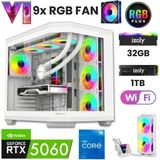 İzoly GTA 18X-White i5 14400F 32GB DDR5 1TB M.2 NVMe RTX 5060 8GB 240mm Sıvı Soğutma Oyuncu Oem Seti - Beyaz