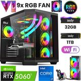 İzoly GTA 8X i7 14700F 32GB DDR5 1TB M.2 NVMe RTX 5060TI 16GB 240mm Sıvı Soğutma Oyuncu Oem Seti
