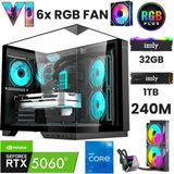 İzoly GTA6-C i5 14400F 32GB 1TB M.2 NVMe RTX 5060TI 16GB 240mm Sıvı Soğutma Oyuncu Oem Seti