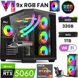 İzoly T52 Ryzen 7 5700X 32GB 1TB M.2 NVME RTX 5060 8GB Oyuncu Oem Seti - Siyah